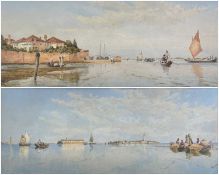 FREDERICK CHARLES NIGHTINGALE (British, fl. 1865-1890) two watercolours - 'On the Way to Torcello'
