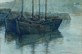 UNKNOWN ARTIST (Early 20th Century) watercolour - fishing boats, entitled 'Scarborough 1911',