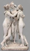 AFTER VINCENZO LIVI, sizable marble sculpture of The Three Graces, after the model by Antonio