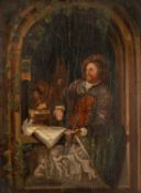 AFTER GERRIT DOU (Dutch, 1913-1675) oil on panel – Violin Player, c. 19th C, approx. 34 x 27cms