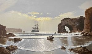 ‡ LES SPENCE-JASON (British, b. 1934) oil on canvas - Smuggler's Cove, signed lower right, 45 x