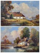 ‡ EUGENE DEMESTER (French, 1914-1984) two oils on canvas - entitled verso 'Near La Ferte, St. Aubin,