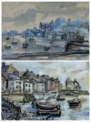 ‡ DAVID SMITH (British 20th Century) two watercolours - coastal towns, one entitled 'Aberdyfi', both