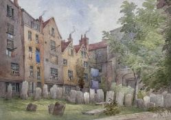LATE 19TH CENTURY BRITISH SCHOOL watercolour - 'Church of St. Bartholomew The Great' and 'Back of