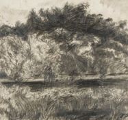 ‡ JACK SHORE (Welsh, 1922-2008) pencil on paper - a wooded landscape, signed, 30 x 32cms Provenance: