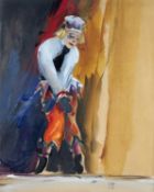 ‡ DONALD HAMILTON FRASER RA (British, 1929-2009) mixed media - The Dancing Clown, performer with a