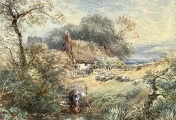 MYLES BIRKET FOSTER, RWS (British, 1825-1899) watercolour - entitled verso 'The Shepherd's Home'