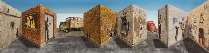 ‡ PATRICK HUGHES (British, b.1939) limited edition (54/100) painted & inkjet 3D multiple - Banksi,