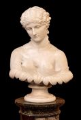 AFTER THE ANTIQUE, marble - bust of Clytie, 19th century, socle base, unsigned, 64cms (h)