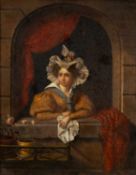 JAN HENDRICK VAN GROOTVELT (Dutch, 1808-1855) oil on panel – Dutch lady and interior scene, 25 x