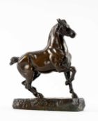 AFTER ANTOINE-LOUIS BARYE (1795-1875) bronze - Cheval Percheron, early 20th C., bears signature to