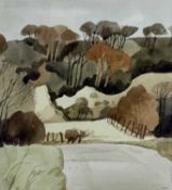 ‡ PETER GAULD (British, 1925-1989) watercolour - entitled verso 'The North Downs Near Poll Hall',