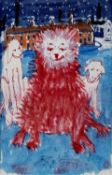 ‡ HAROLD RILEY (British, 1934-2023) mixed media - 'A Hairy Salford Dog', entitled upper centre,