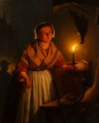 ATTRIBUTED TO ANDREAS FRANCISCUS JOSEPHUS VERMEULEN (Dutch, 1821-1884) oil on board - candlelit