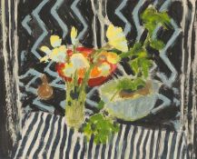 ‡ JACK SHORE (Welsh, 1922-2008) acrylic - entitled verso, 'Rough for Still Life', inscribed verso,