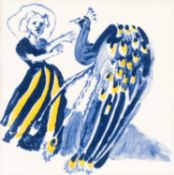 ‡ DAME PAULA REGO, RA (Portuguese, 1935-2022) printed and glazed pottery tile - 'The Lady and the