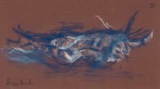 ‡ ATTRIBUTED TO FRANK AUERBACH (British, 1931-2024) pastel - Reclining nude, signed, Roman numeral