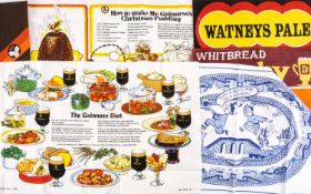BREWING CLUB HOUSE: ASSORTED PUB GLASS CLOTHS, BEER MATS & APRONS, including Guinness,