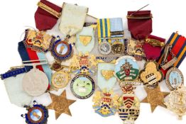 MASONIC CLUB HOUSE: COLLECTION MEDALS, silver and gilt metal, including 2x St. Canna Lodge no.6725
