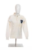 RUGBY UNION CLUB HOUSE: PIERRE ALBALADEJO FRANCE NO. 10, White match worn jersey against Wales in