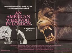 CINEMA CLUB HOUSE: AN AMERICAN WEREWOLF IN LONDON (1981) BRITISH QUAD FILM POSTER, starring David