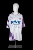 RUGBY UNION CLUB HOUSE: REPLICA OSPREYS AWAY JERSEY, signed by players, five signatures including