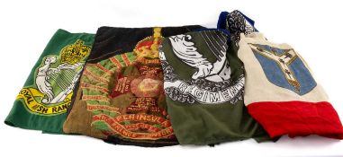 MILITARY CLUB HOUSE: ASSORTED FLAGS & BANNERS, including Royal Irish Rangers, Royal Irish