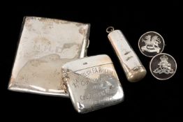MILITARY CLUB HOUSE: SILVER COLLECTABLES comprising large vesta case named to Capt. N.H. Davies, 2/
