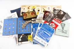 SPORTS CLUB HOUSE: ASSORTED VINTAGE SPORTS PROGRAMMES, COLLECTORS CARDS & ROYAL SOUVENIRS, including
