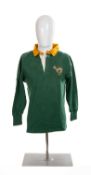 RUGBY UNION CLUB HOUSE: KEITH OXLEE SOUTH AFRICA JERSEY from win over Wales in Durban 1964,