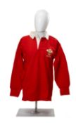 RUGBY UNION CLUB HOUSE: 1981 WALES INTERNATIONAL JERSEY, embroidered Prince of Wales feathers and