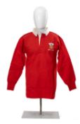 RUGBY UNION CLUB HOUSE: 1981 WALES- B INTERNATIONAL JERSEY, embroidered Prince of Wales feathers