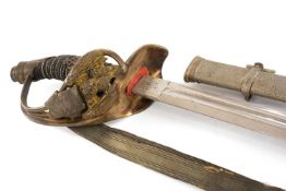 MILITARY CLUB HOUSE: PRUSSIAN 1889 PATTERN INFANTRY OFFICER'S SWORD, 81cm pointed, single edged