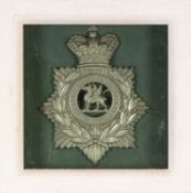 MILITARY CLUB HOUSE: HELMET PLATE FOR DENBIGHSHIRE RIFLE VOLUNTEERS, c. 1880, with dragon to void
