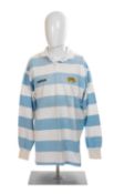 RUGBY UNION CLUB HOUSE: RICARDO ZANERO ARGENTINA JERSEY, match worn No. 18 Pumas international,