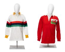 RUGBY UNION CLUB HOUSE: TWO SOUTH WALES POLICE REPRESENTATIVE JERSEYS, the first with gold collar,
