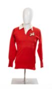 RUGBY UNION CLUB HOUSE: NEW ZEALAND BARBARIANS NO. 22 JERSEY, match worn red jersey, embroidered