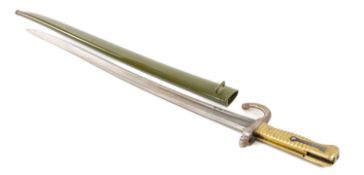 MILITARY CLUB HOUSE: FRENCH M1866 CHASSEPOT YATAGHAN SWORD BAYONET, 57cms single edged fullered
