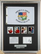 GOLF CLUB HOUSE: TIGER WOODS SIGNED 100TH US OPEN FRAMED MONTAGE, limited edition (28/50),