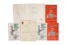 RUGBY UNION CLUB HOUSE: INTERNATIONAL MATCH PROGRAMMES FROM DAVID WATKINS PERSONAL COLLECTION with