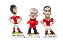 GROGGS CLUB HOUSE: THREE RUGBY UNION MINI CARICATURES, Alex Cuthbert, Luke Charteris, and Warren