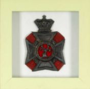 MILITARY CLUB HOUSE: HELMET PLATE FOR THE MONMOUTHSHIRE RIFLE VOLUNTEERS, c. 1880, eight-point