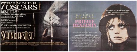 CINEMA CLUB HOUSE: TWO BRITISH QUAD FILM POSTERS, Schindler's List (1993) directed by Steven
