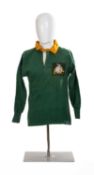 RUGBY UNION CLUB HOUSE: KEITH OXLEE PRESIDENT’S XV SARB 75TH JUBILEE JERSEY, green No. 10 from