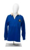RUGBY UNION CLUB HOUSE: SOUTH WALES POLICE RFC JERSEY, blue jersey with white collar, applied