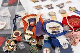 ATHLETICS CLUB HOUSE: ASSORTED GREAT BRITAIN, INTERNATIONAL & AAA BADGES, including rare GB vs.
