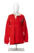 RUGBY UNION CLUB HOUSE: SOUTH WALES POLICE RFC JERSEY, red jersey with a white collar, applied