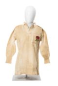 RUGBY UNION CLUB HOUSE: 1932 ENGLAND INTERNATIONAL JERSEY MATCH-WORN BY CARL AARVOLD, an embroidered
