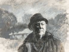 ‡ ANEURIN JONES (1930-2017) mixed media - 'Gwelaf Afon (There is a River)', self-portrait, titled