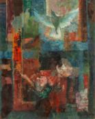 ‡ RAY HOWARD-JONES (1903-1996) oil on board - entitled verso, 'Ffenestre', signed and dated '67,